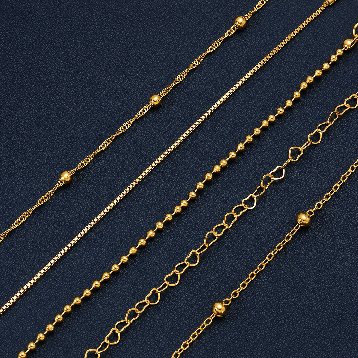 'Love & Chains' 5 Bracelet Set