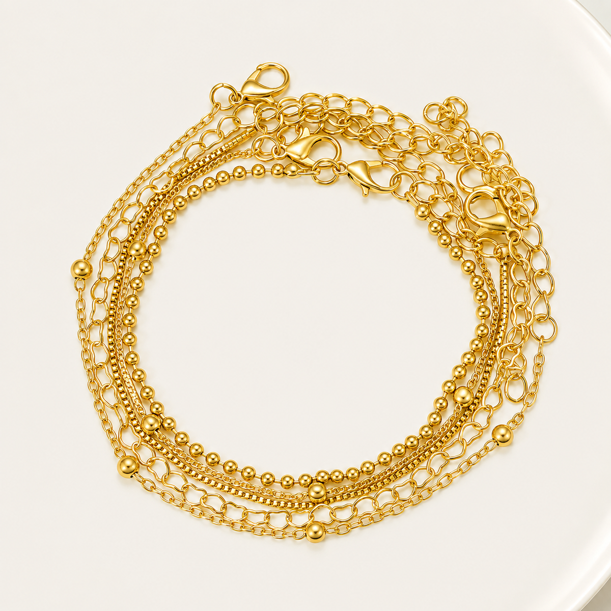 'Love & Chains' 5 Bracelet Set
