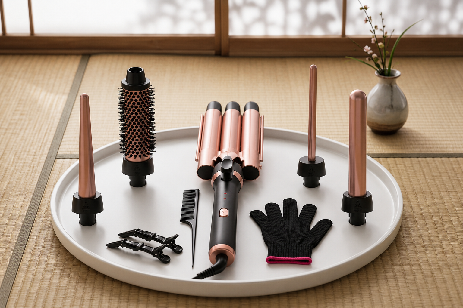Curling Iron Set with 5 Attachments - Alurani