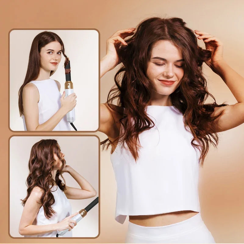 5-in-1 Hair Dryer Brush & Styler - Blow Dry, Curl, Straighten & Volumize in One Tool - Alurani
