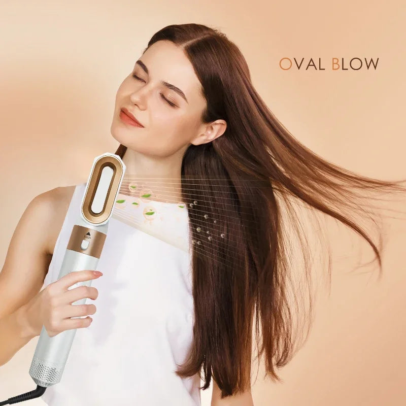 5-in-1 Hair Dryer Brush & Styler - Blow Dry, Curl, Straighten & Volumize in One Tool - Alurani