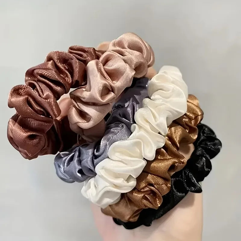 6 Satin Hair Scrunchies for Women - Softer Than Silk Scrunchies for Hair | Satin Scrunchies for Girls |