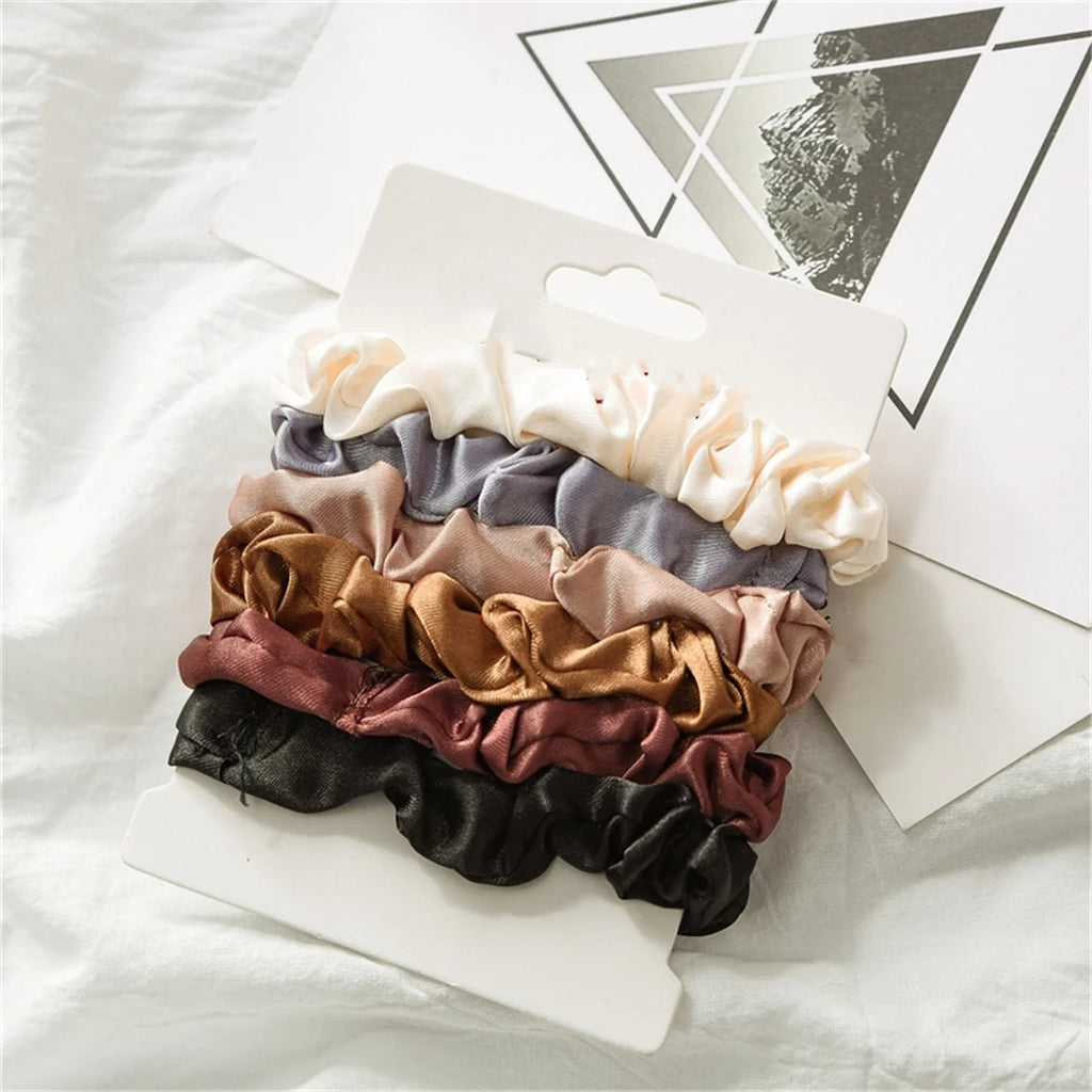 6 Satin Hair Scrunchies for Women - Softer Than Silk Scrunchies for Hair | Satin Scrunchies for Girls |