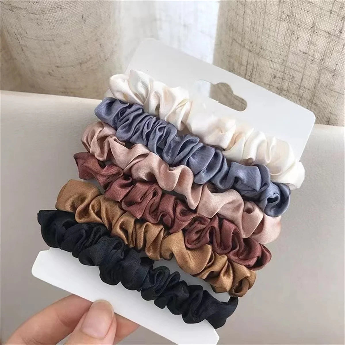 6 Satin Hair Scrunchies for Women - Softer Than Silk Scrunchies for Hair | Satin Scrunchies for Girls |
