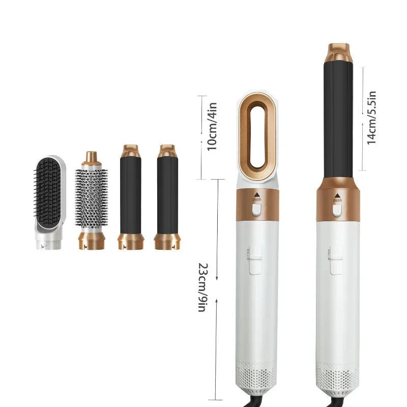 5-in-1 Hair Dryer Brush & Styler - Blow Dry, Curl, Straighten & Volumize in One Tool - Alurani