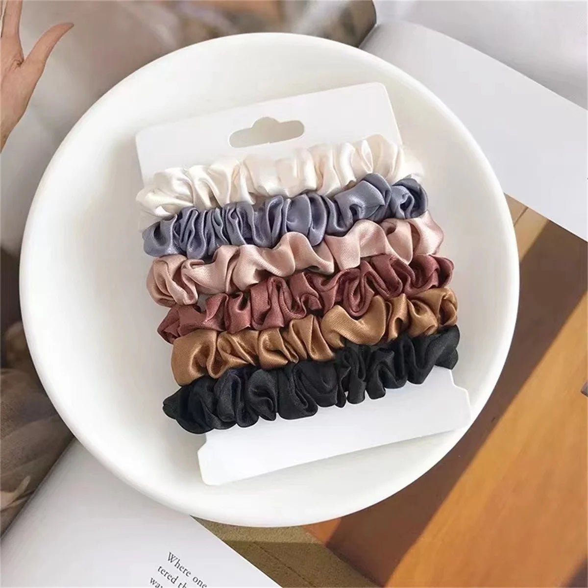 6 Satin Hair Scrunchies for Women - Softer Than Silk Scrunchies for Hair | Satin Scrunchies for Girls |