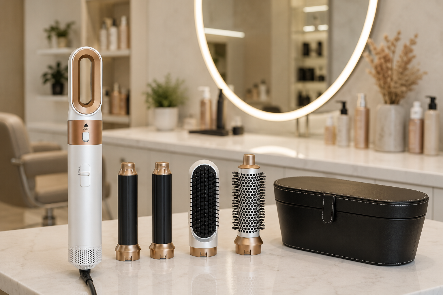 5-in-1 Hair Dryer Brush & Styler - Blow Dry, Curl, Straighten & Volumize in One Tool - Alurani