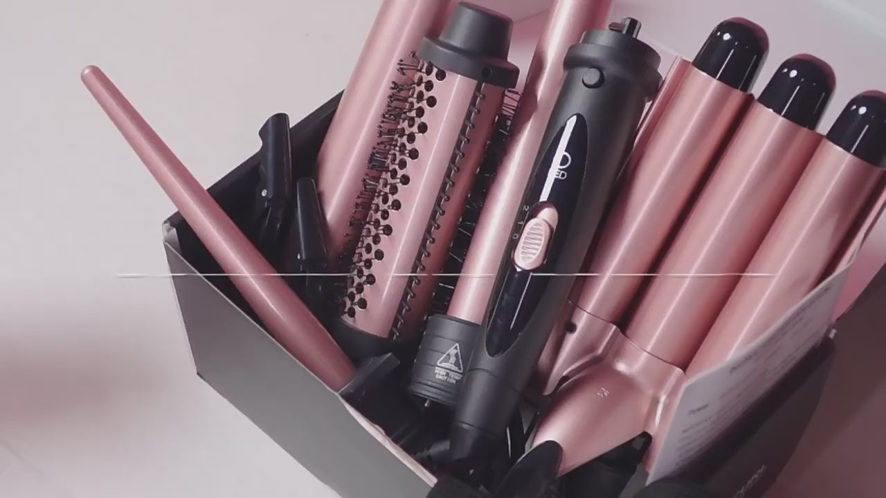 Curling Iron Set with 5 Attachments - Alurani